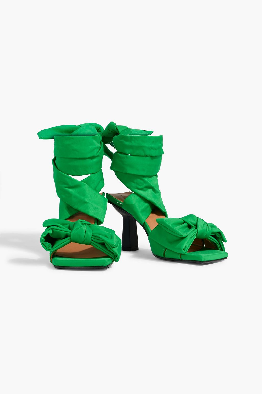 GANNI Bow-detailed faille sandals