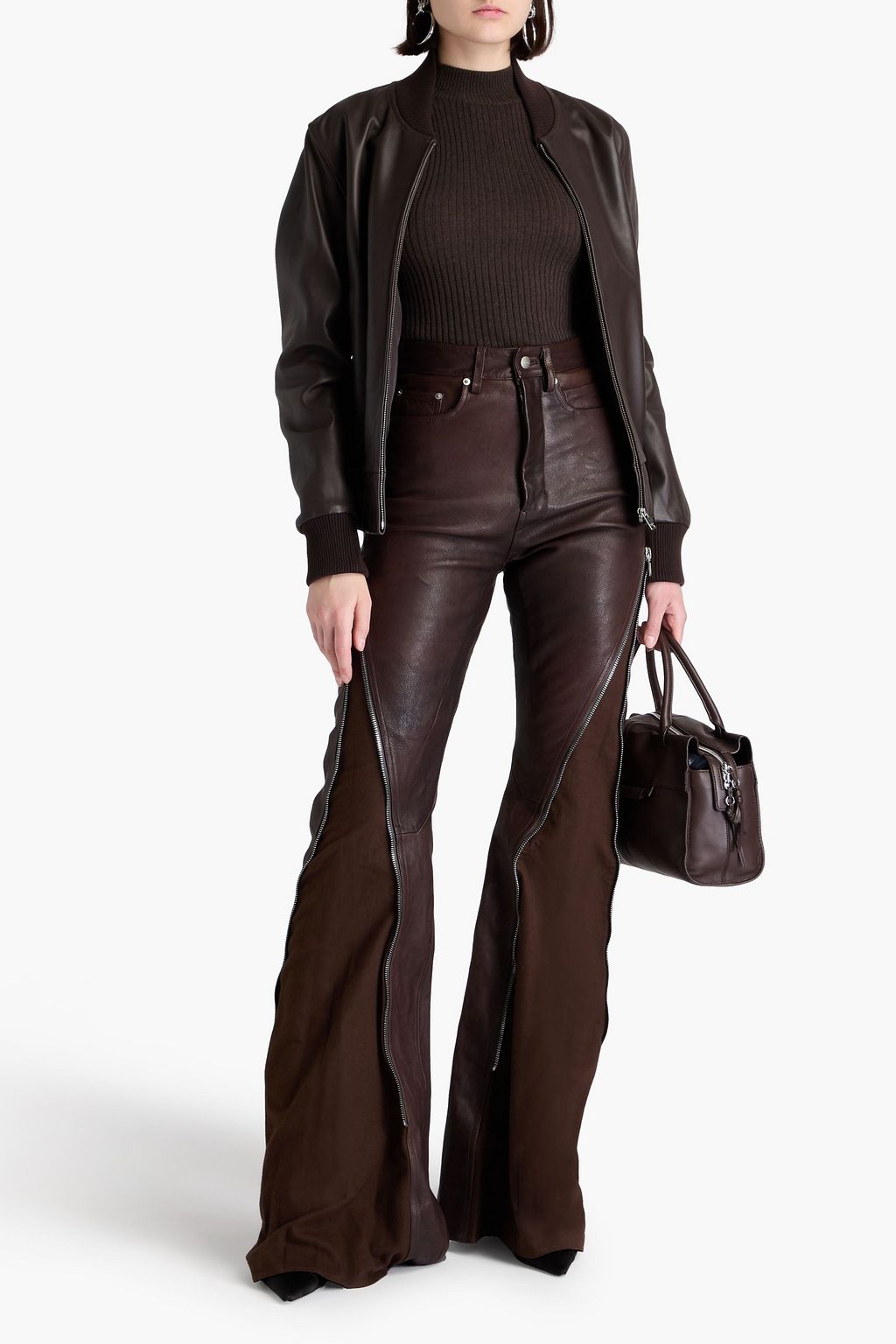 RICK OWENS Bolan Banana leather flared pants