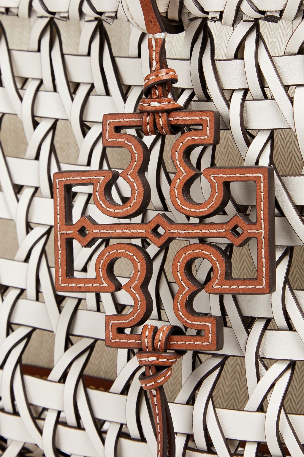 TORY BURCH McGraw woven leather tote