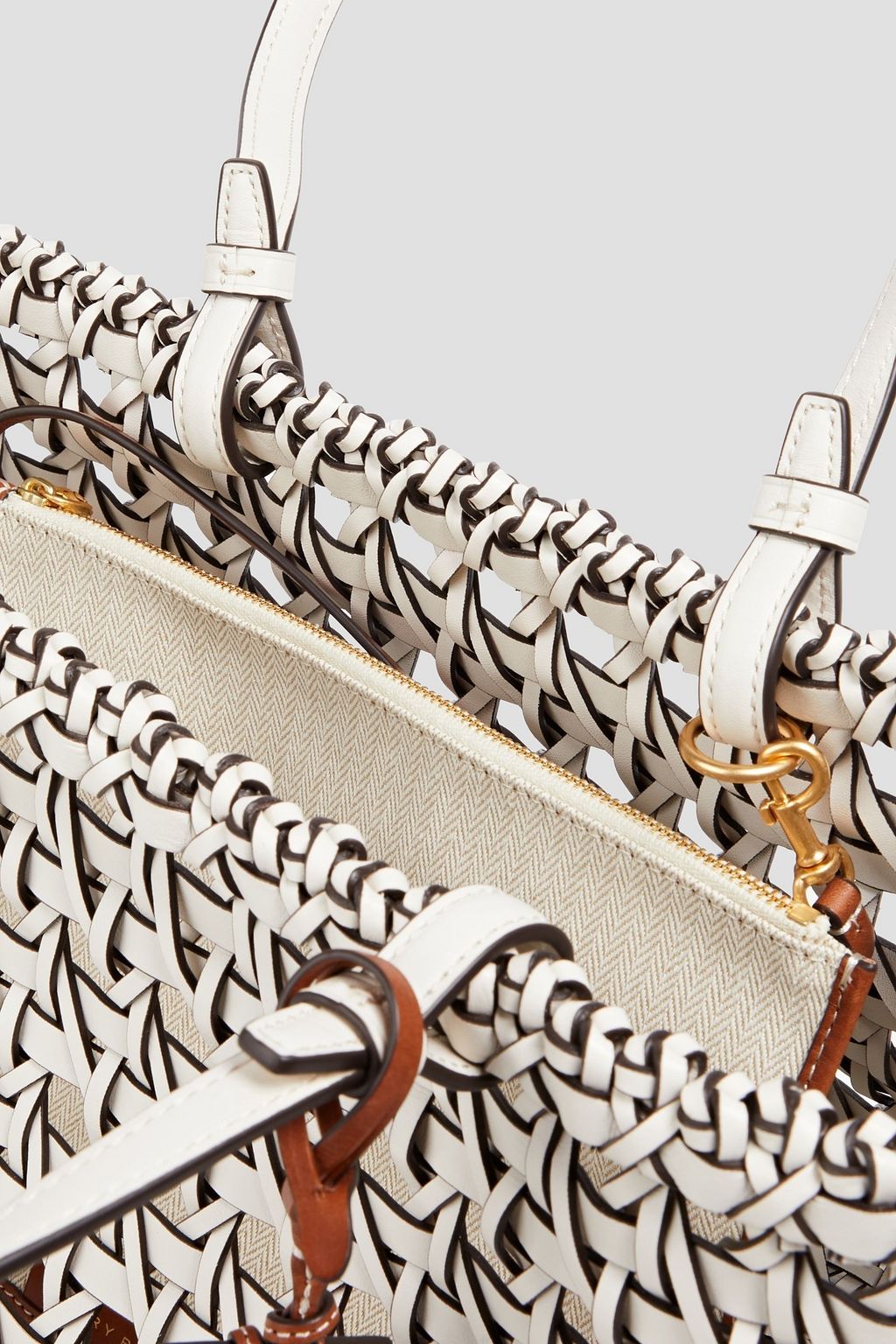 TORY BURCH McGraw woven leather tote