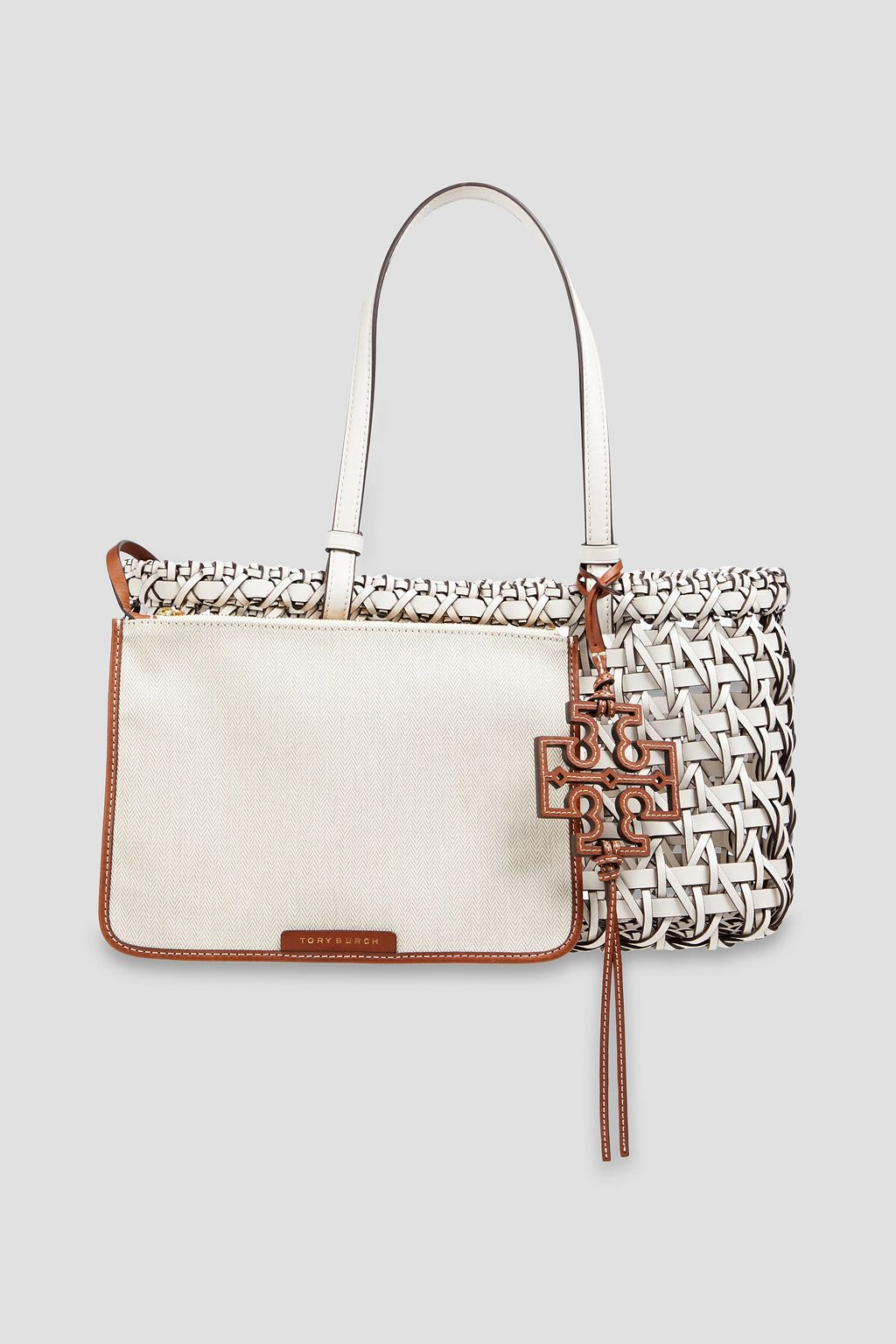 TORY BURCH McGraw woven leather tote