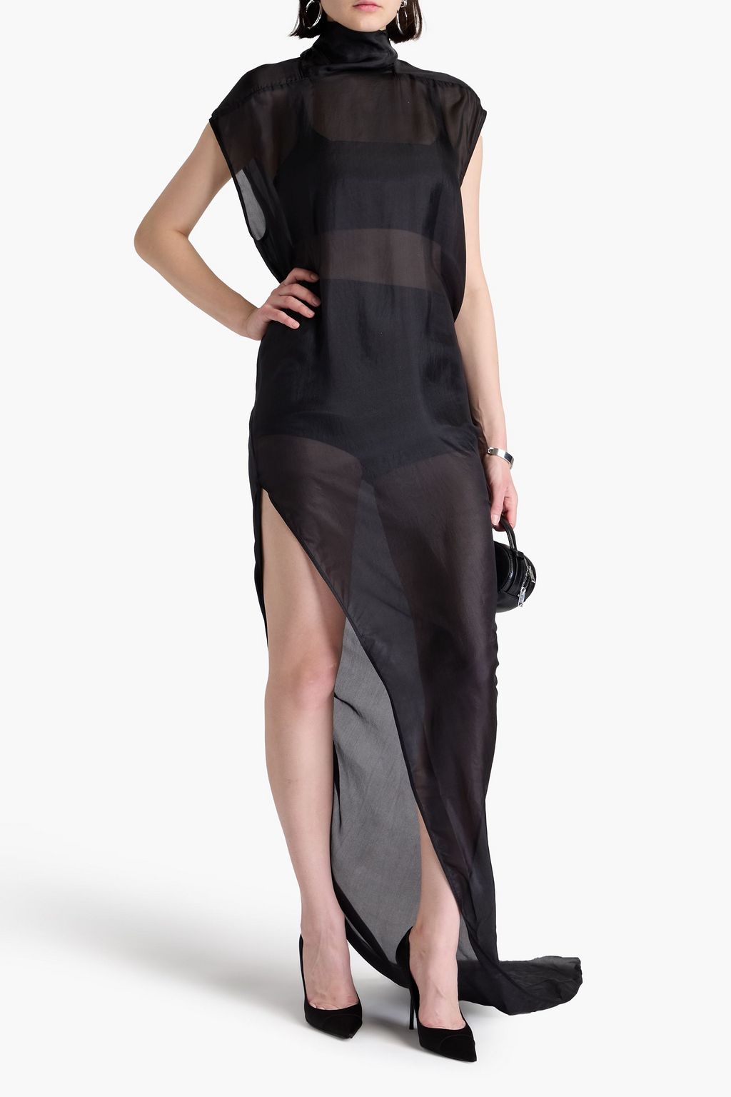 Gianna | Elegant Draped Turtleneck Maxi Dress