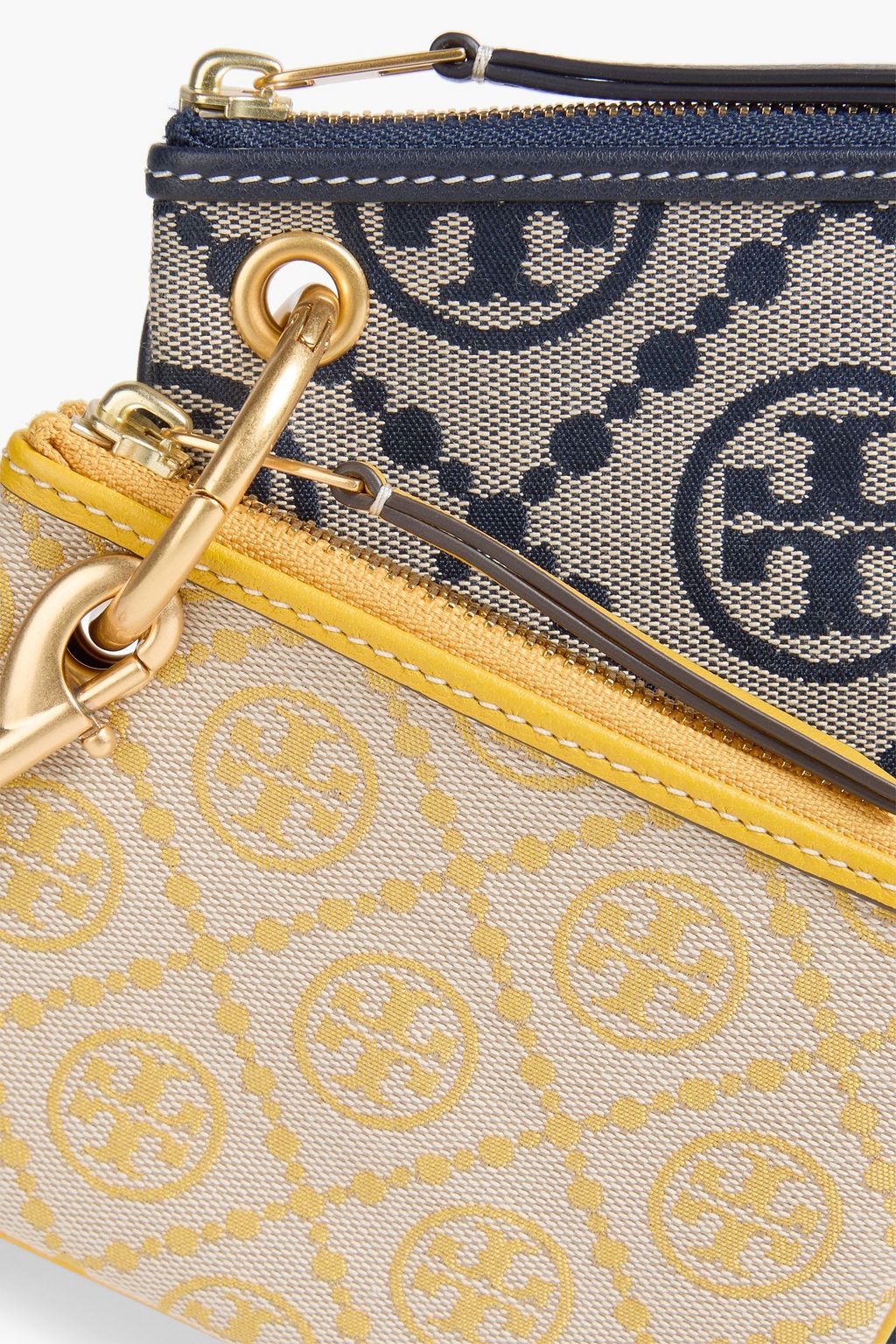 TORY BURCH 가죽 트리밍 자카드 파우치