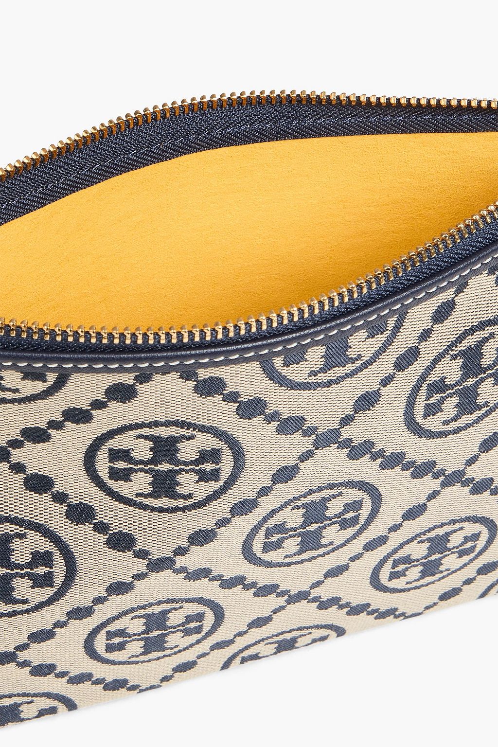 TORY BURCH 가죽 트리밍 자카드 파우치