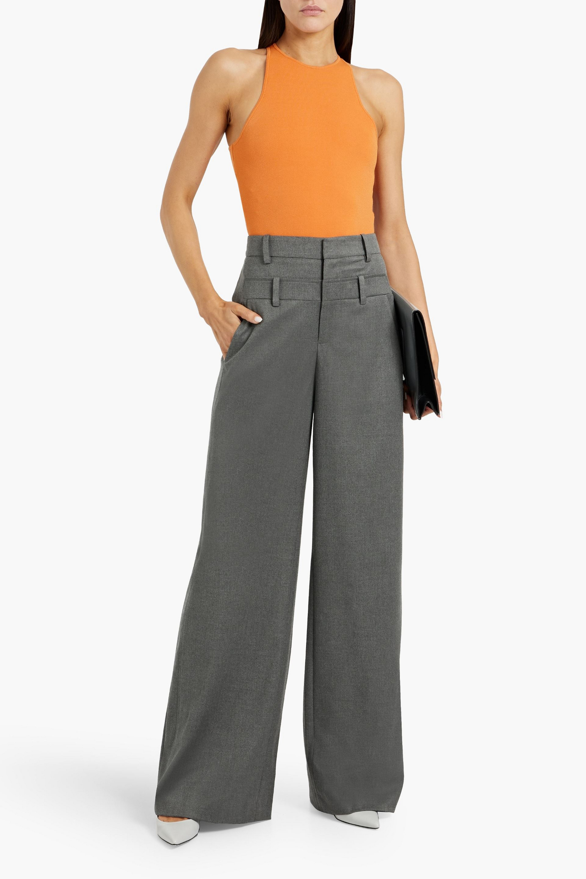 alice + olivia Aspen twill wide-leg pants