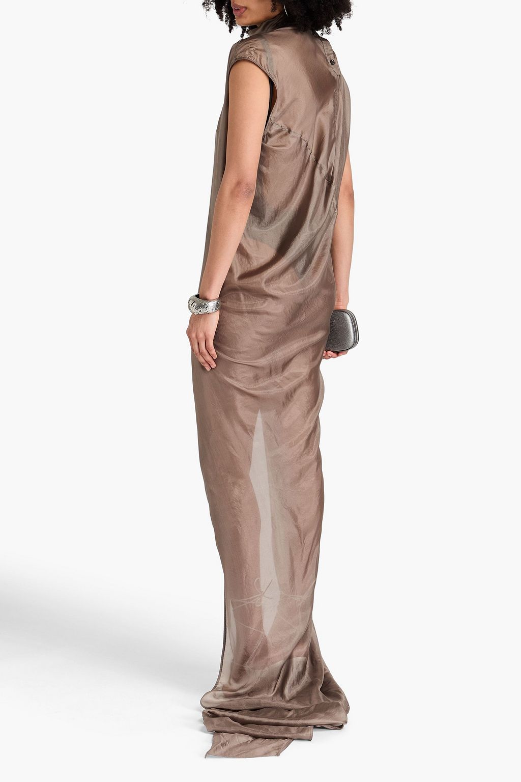 RICK OWENS シルクシフォン ワンピース アシンメトリー
