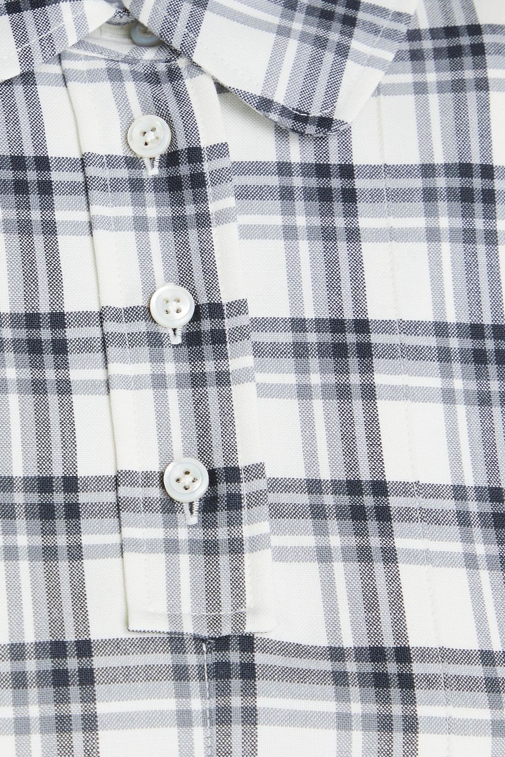 THOM BROWNE فستان بأسلوب القميص متوسط الطول من الصوف بنقشة مربعات