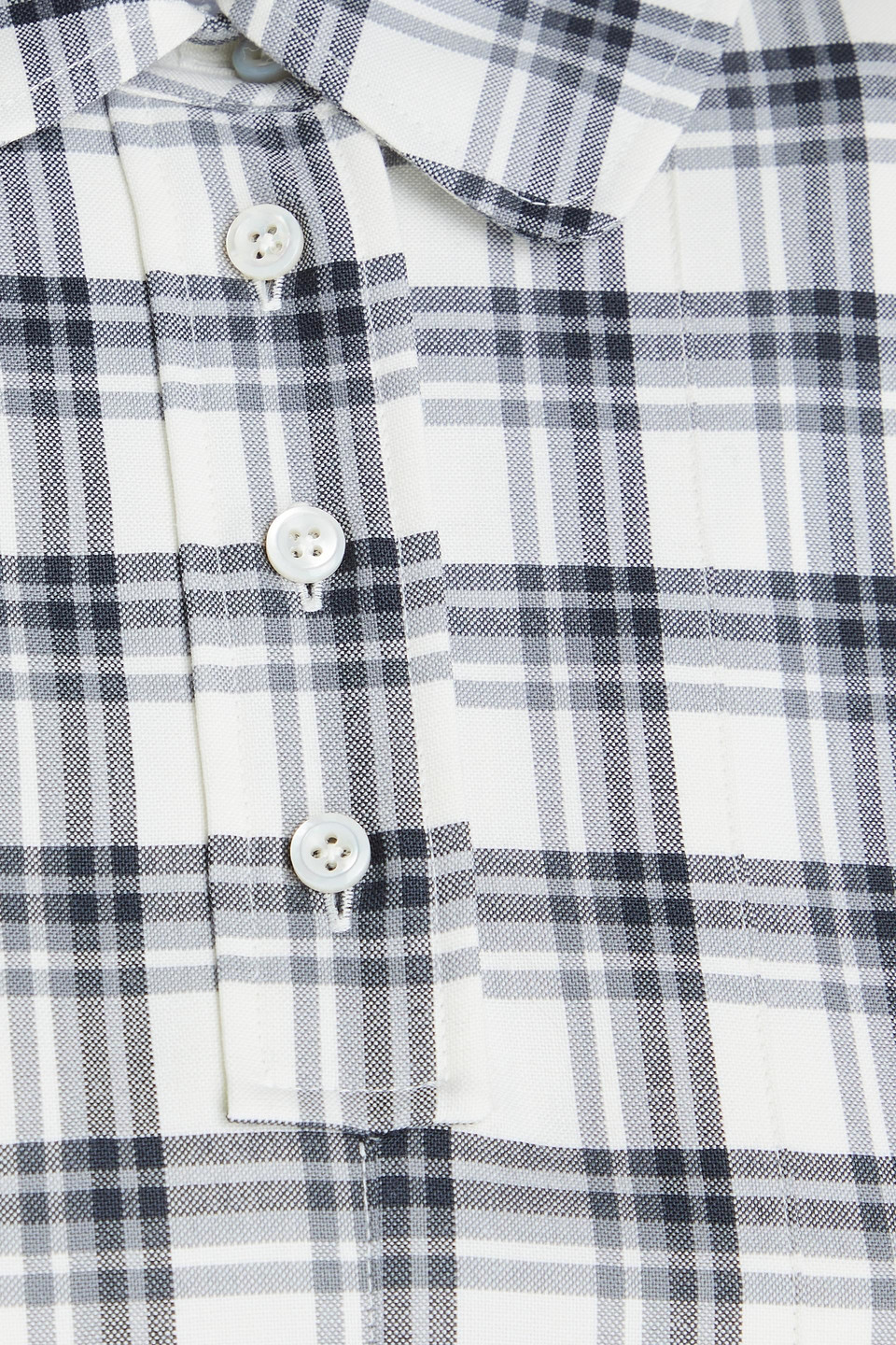 THOM BROWNE CHECKED WOOL MIDI SHIRT DRESS