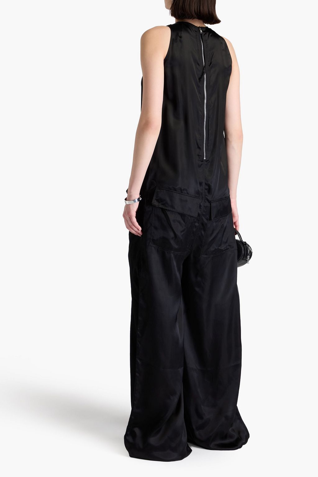 RICK OWENS Jumpsuit mit weitem Bein aus Cupro-Satin