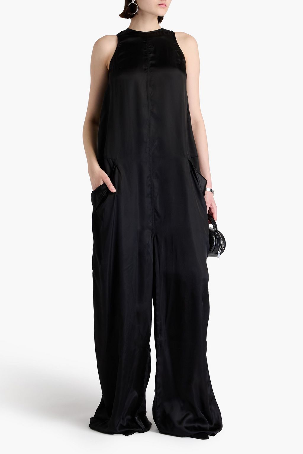 RICK OWENS Jumpsuit mit weitem Bein aus Cupro-Satin