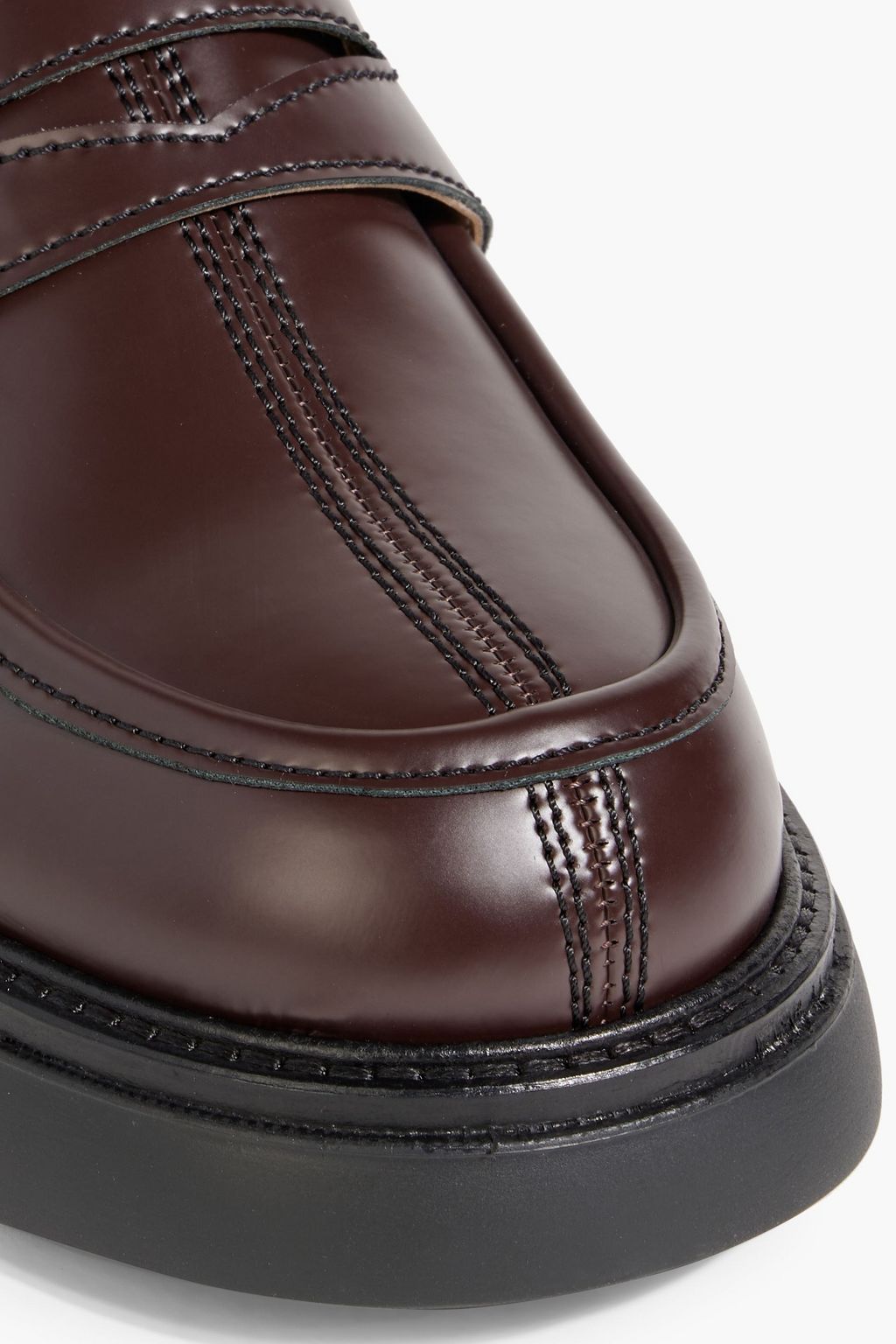 GANNI Leather-blend platform loafers