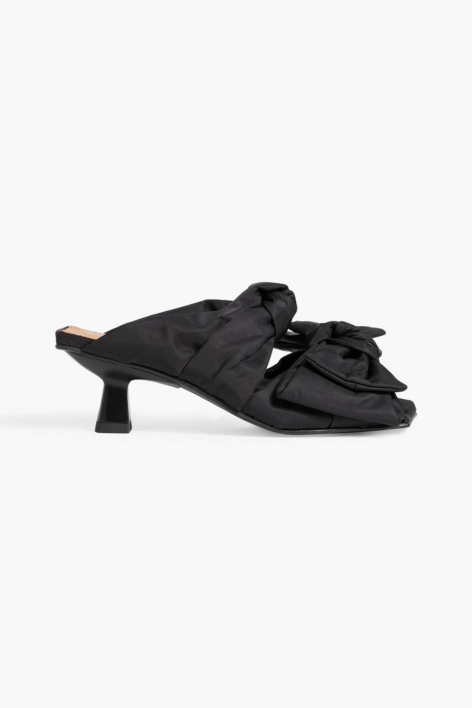 Bow-detailed taffeta mules