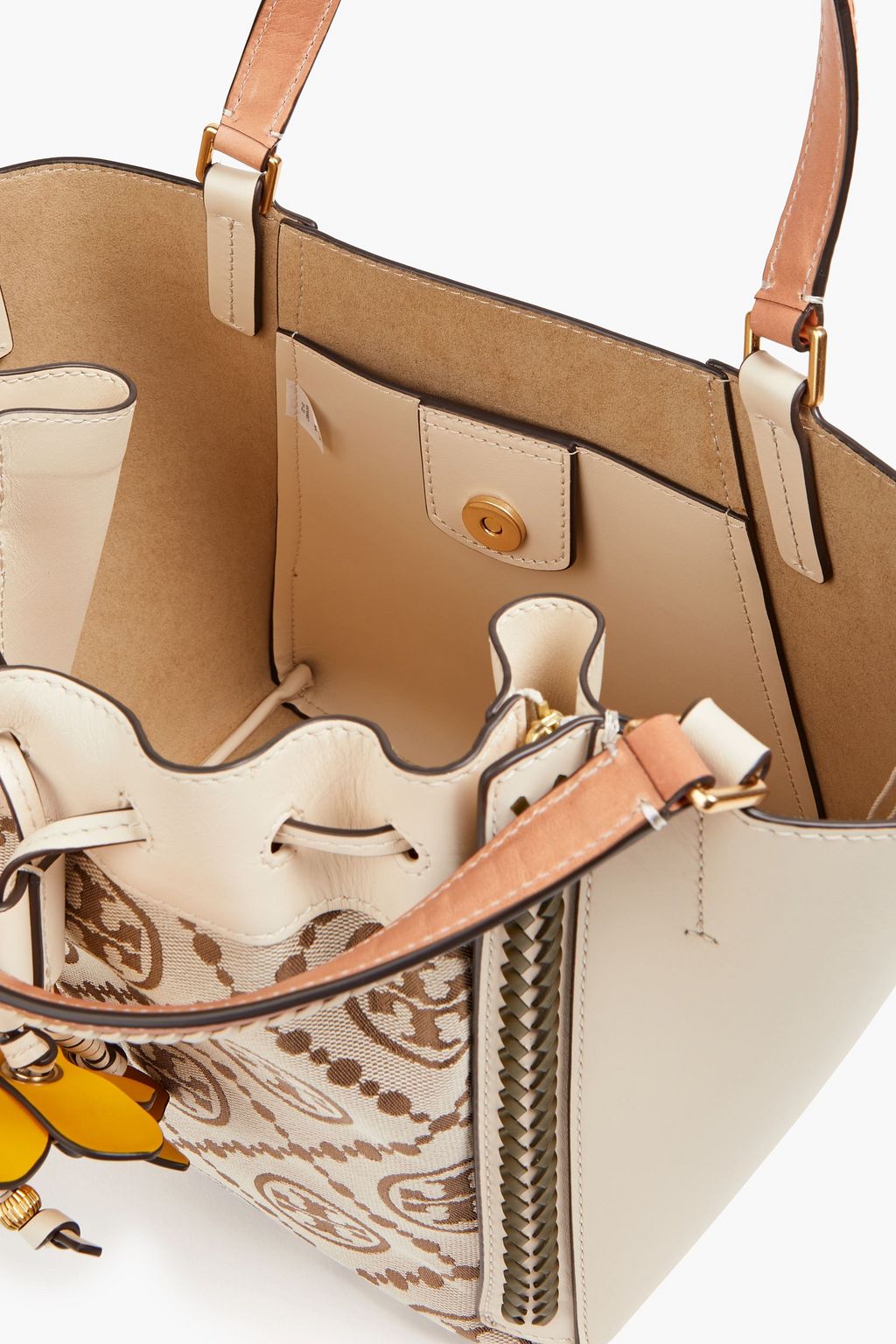 TORY BURCH McGraw jacquard and leather tote