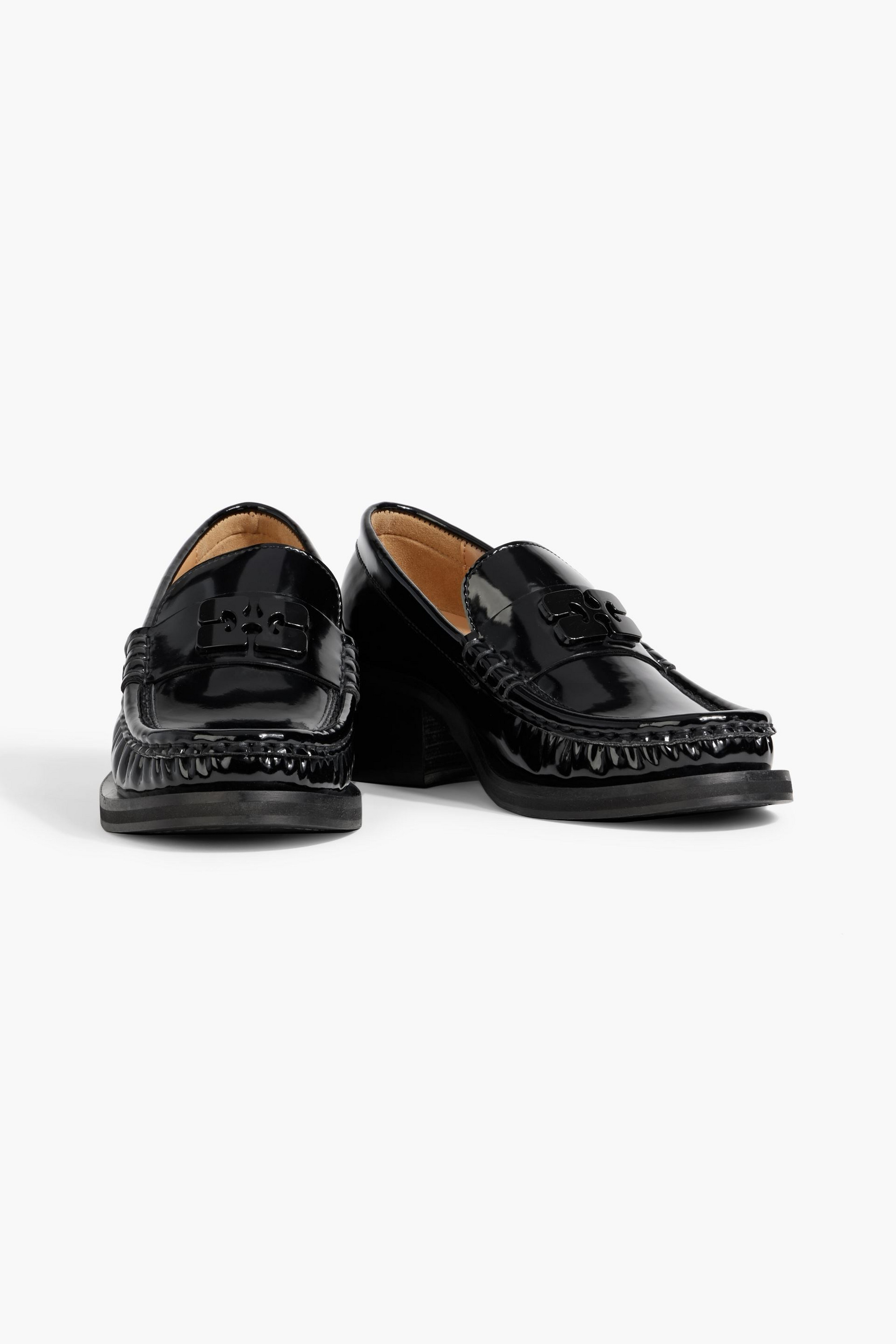 GANNI パテントレザーローファー 38 GANNI - Patent leather-blend loafers | Plush