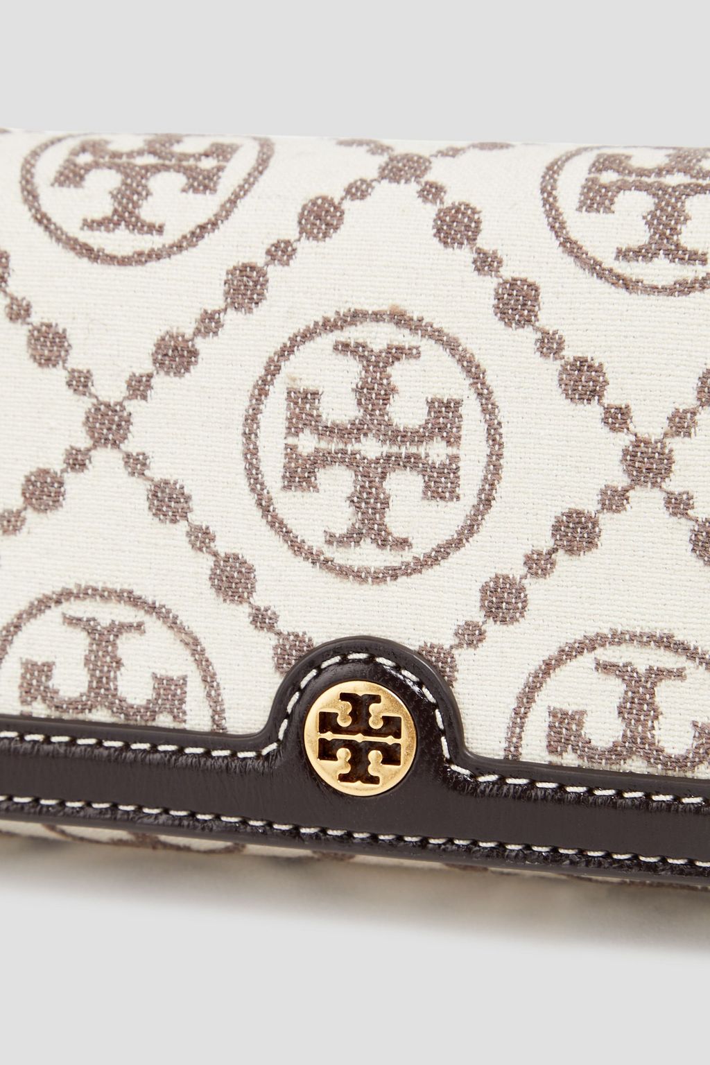 TORY BURCH 가죽 트리밍 자카드 지갑