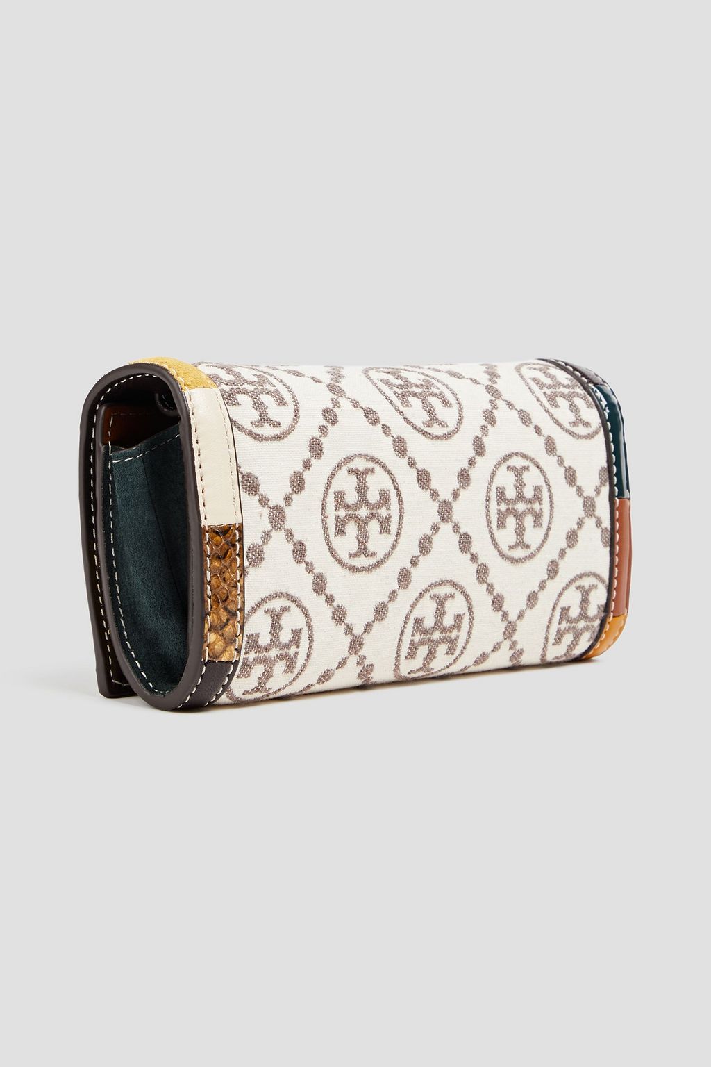 TORY BURCH 가죽 트리밍 자카드 지갑