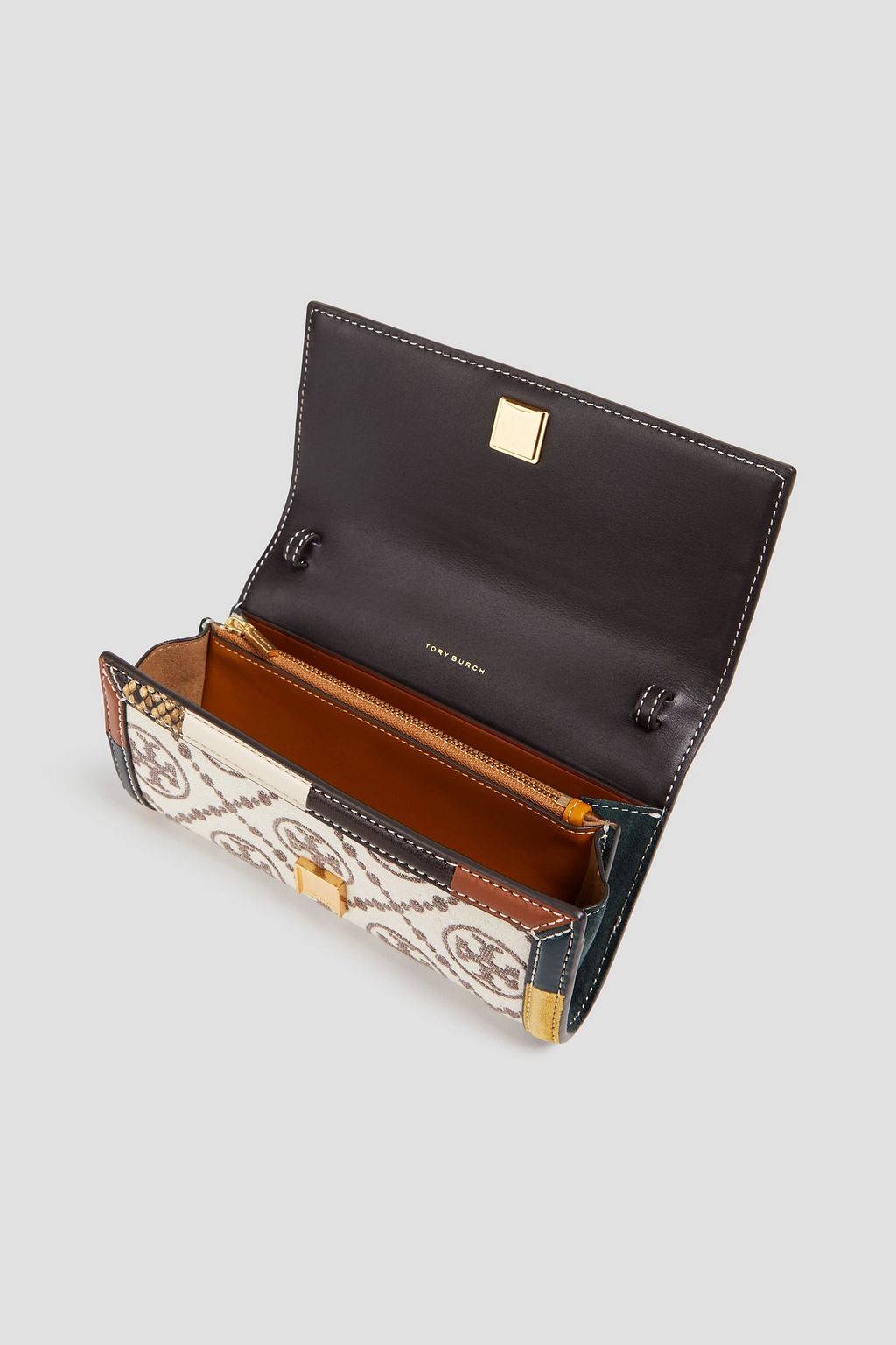TORY BURCH 가죽 트리밍 자카드 지갑