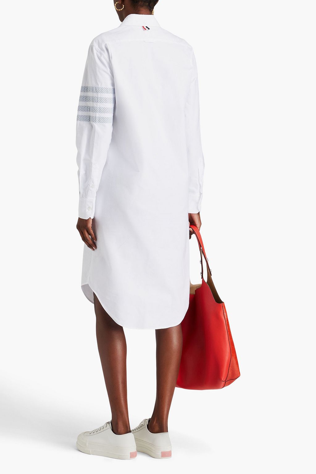 THOM BROWNE Striped cotton Oxford shirt dress