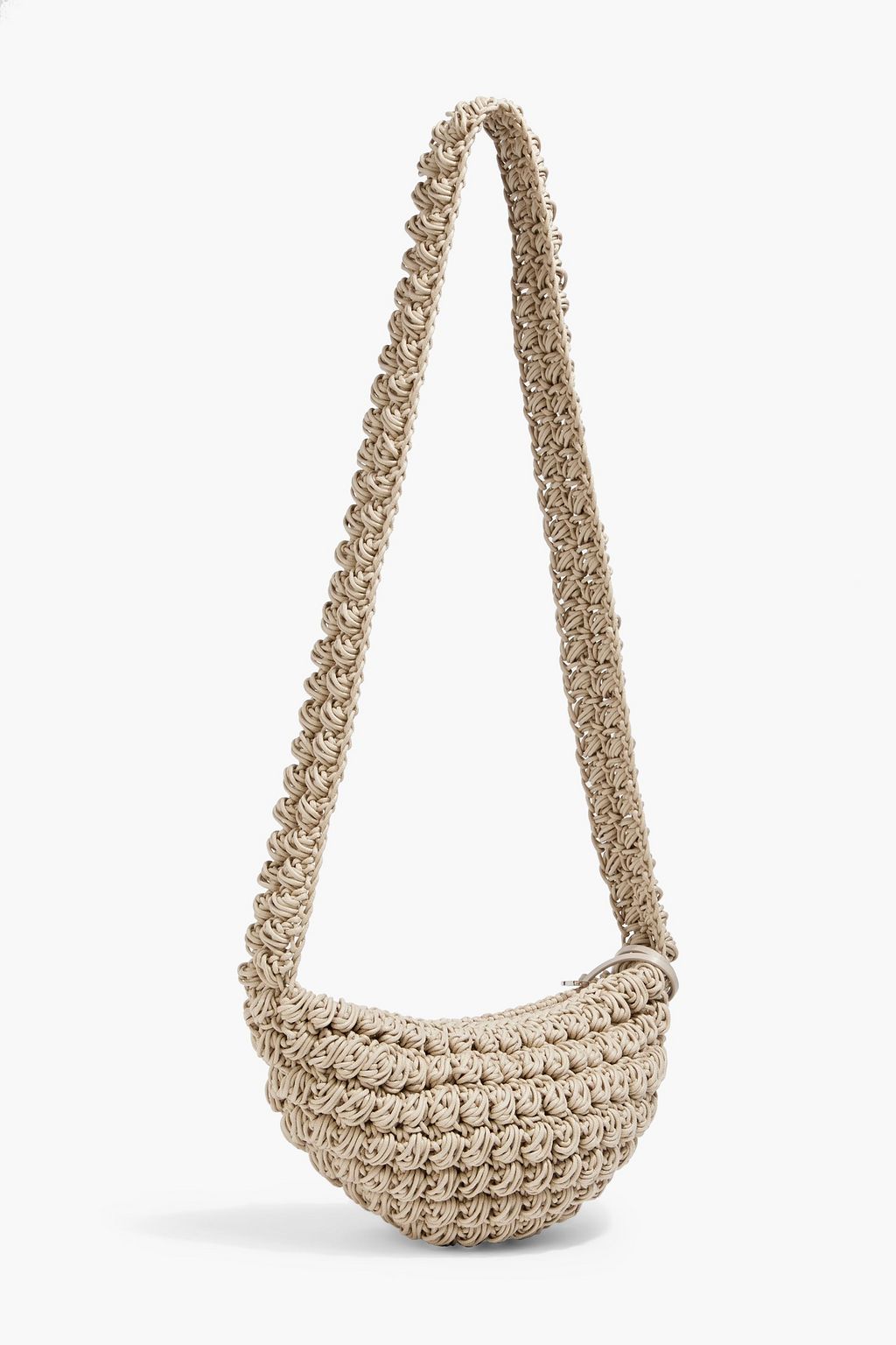 JW ANDERSON Popcorn leather-trimmed crocheted cotton shoulder bag
