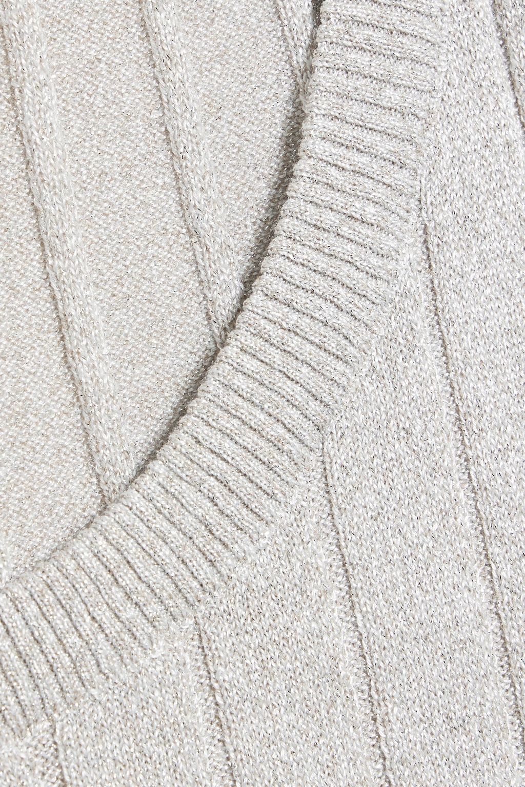BRUNELLO CUCINELLI Metallic ribbed silk-blend tank