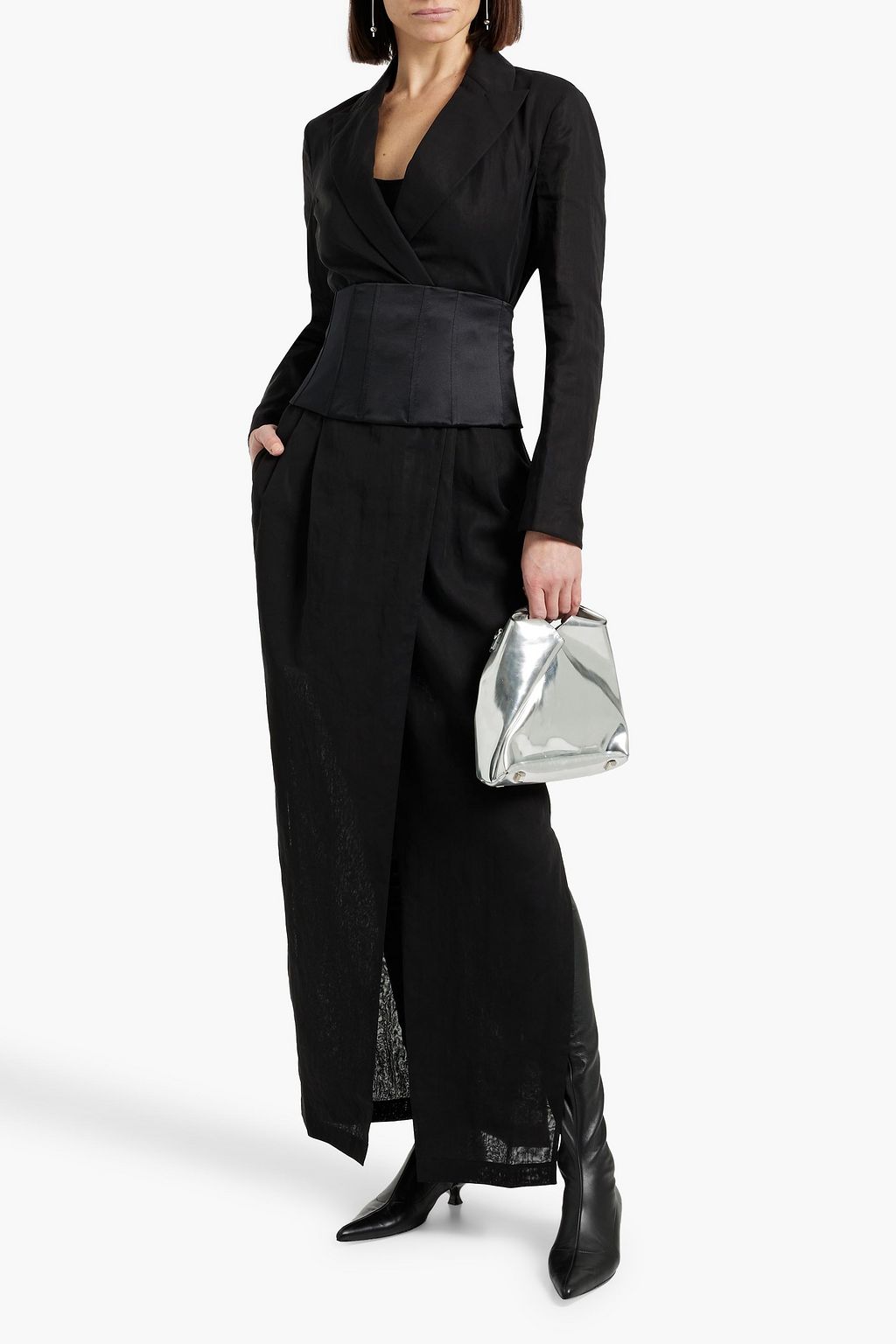 BRUNELLO CUCINELLI Bead-embellished cotton-organdie maxi wrap dress