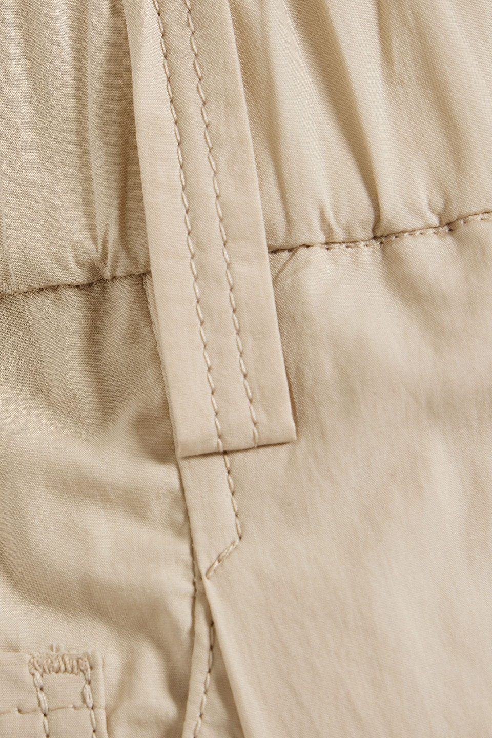 Brunello Cucinelli Bead-embellished Cotton-sateen Tapered Pants In Beige