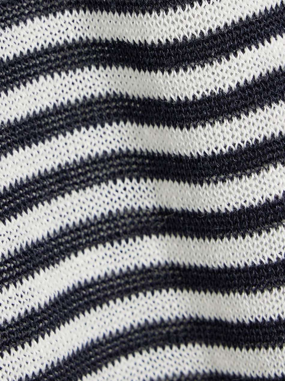 striped linen-blend top