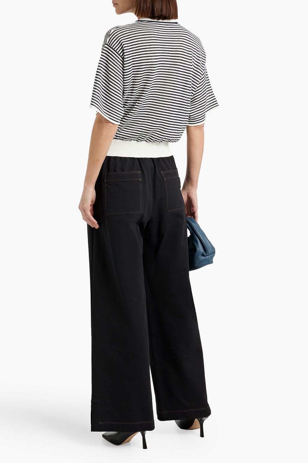 BRUNELLO CUCINELLI Striped linen-blend top