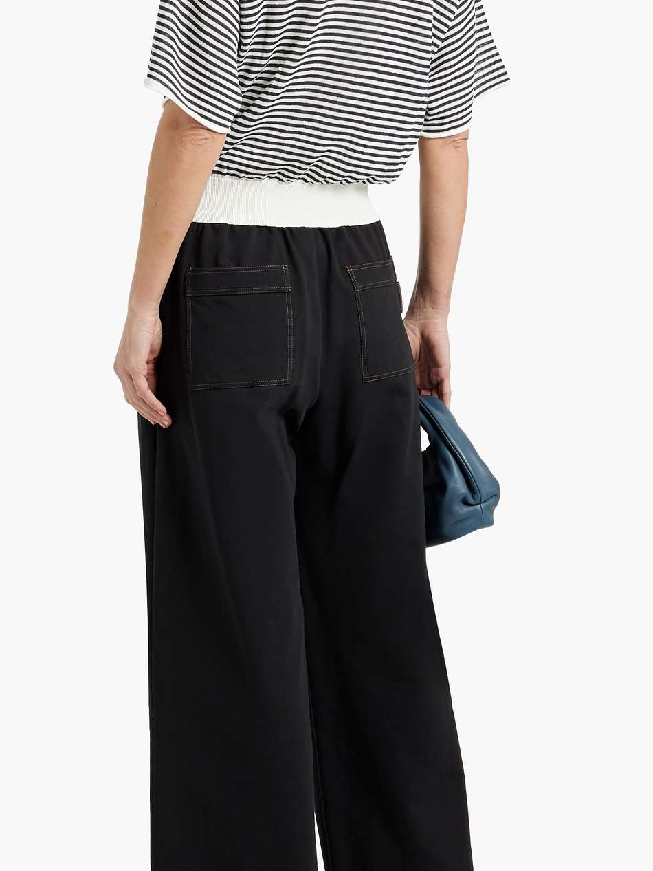 striped linen-blend top