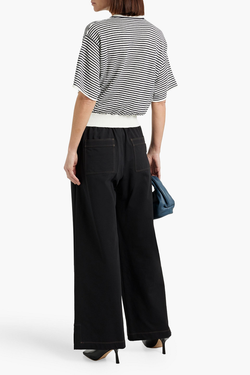 Brunello Cucinelli Striped Linen-blend Top In White