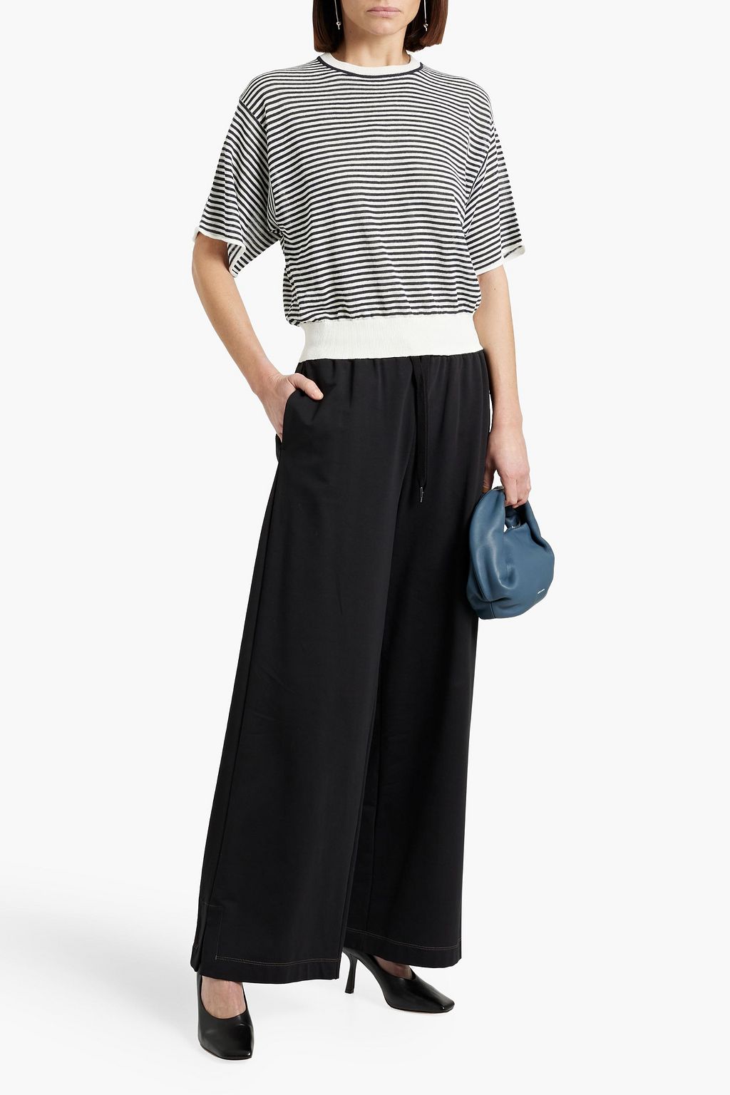BRUNELLO CUCINELLI Striped linen-blend top