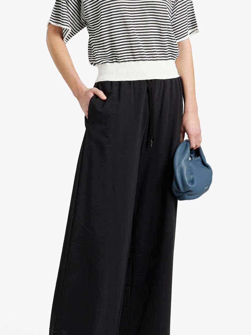 striped linen-blend top