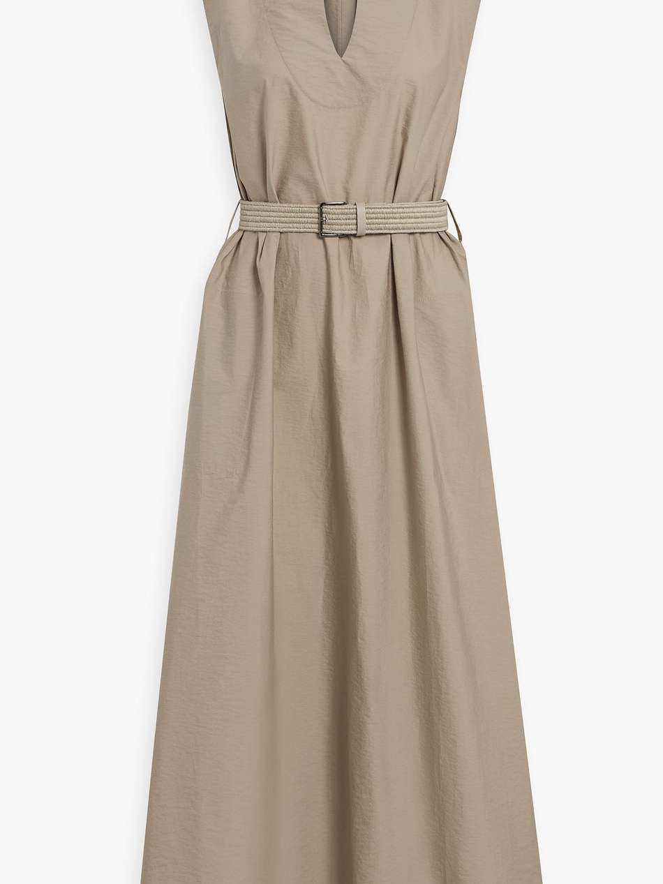 belted bead-embellished cotton-blend poplin maxi dress