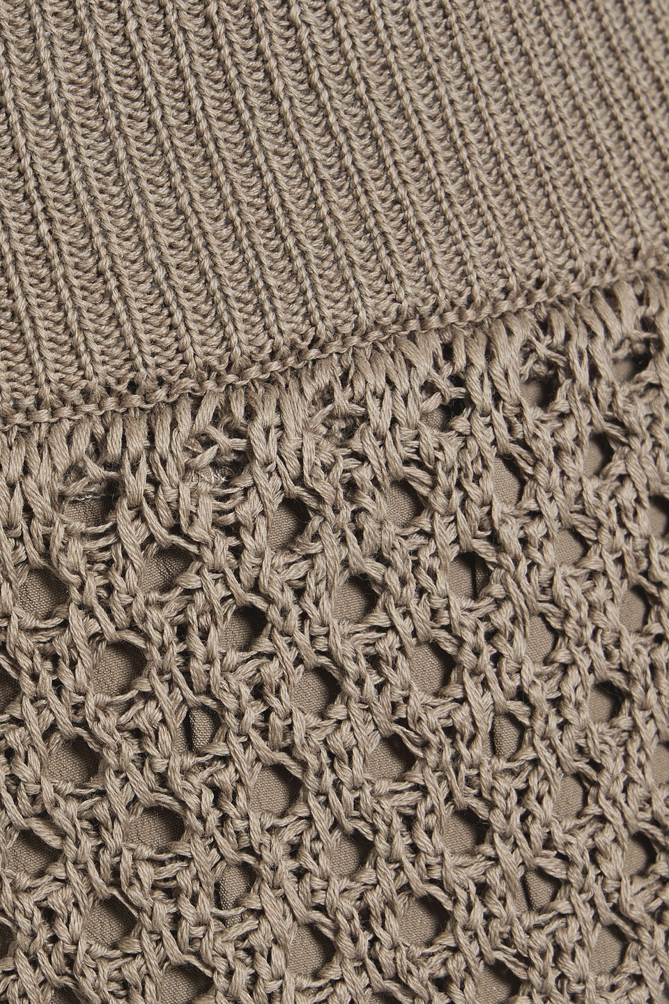Brunello Cucinelli Crocheted Cotton Maxi Skirt In Taupe
