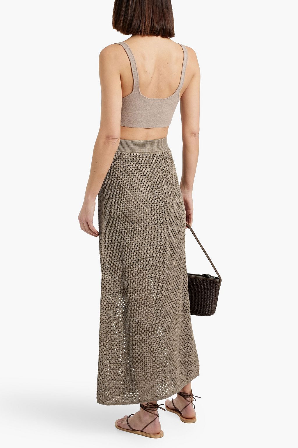 BRUNELLO CUCINELLI Open-knit cotton maxi skirt