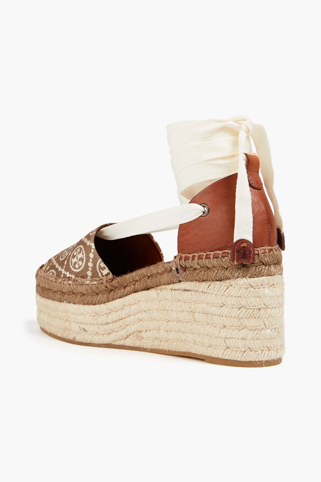 TORY BURCH 자카드 & 가죽 플랫폼 에스파드류