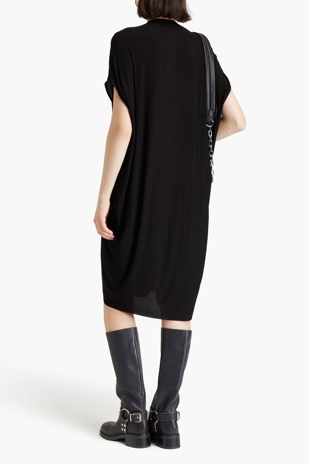 RICK OWENS فستان "تومي كيت" من الجيرسي بتأثير مزموم