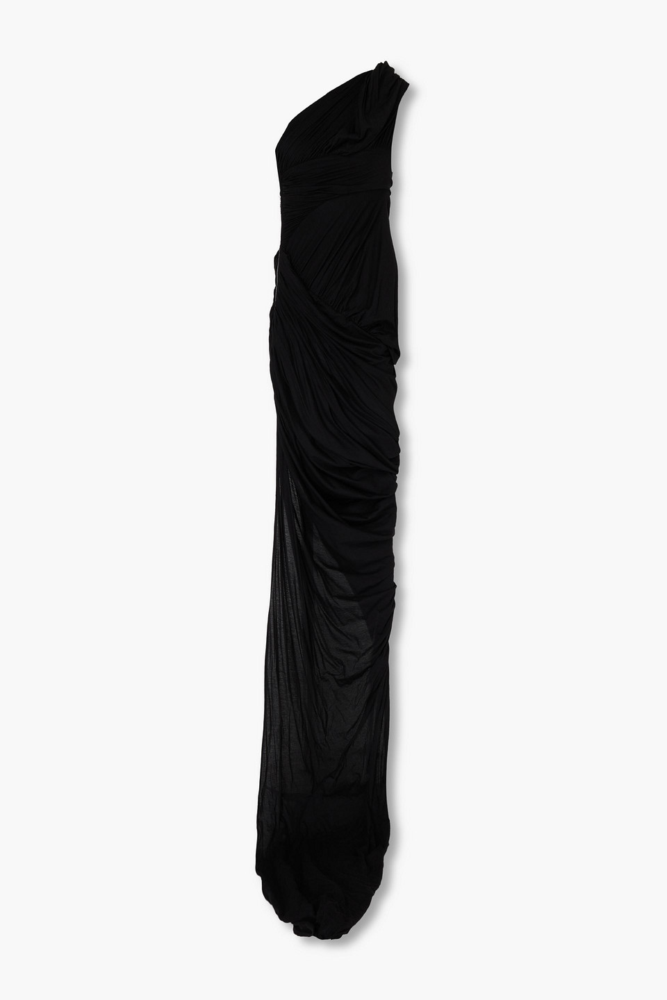Rick Owens Lido Robe Aus Baumwoll-jersey Mit Asymmetrischer Schulterpartie In Black