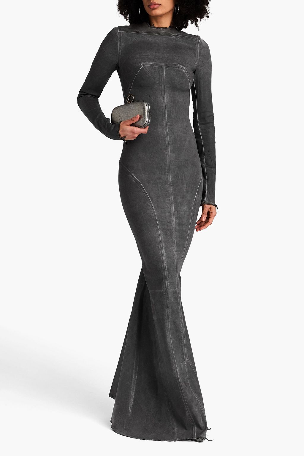 RICK OWENS Edfu waxed denim gown