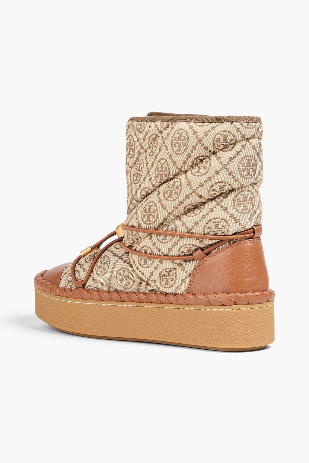 TORY BURCH حذاء بوت للثلج من الجلد والجاكار