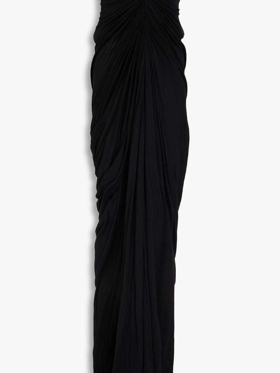 radiance strapless draped cotton-jersey gown