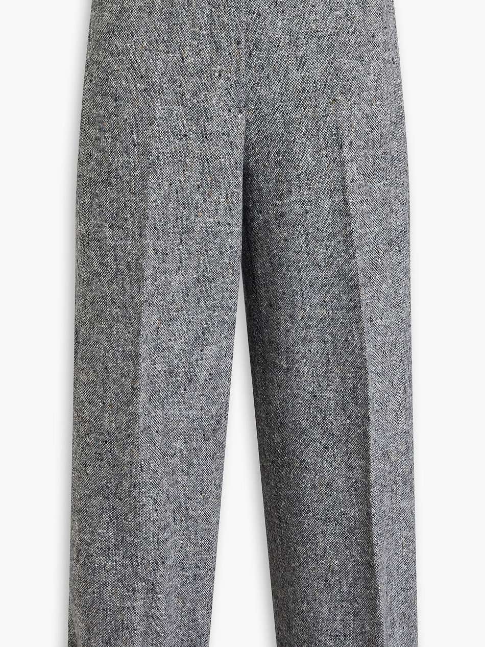 cropped wool and mohair-blend straight-leg pants