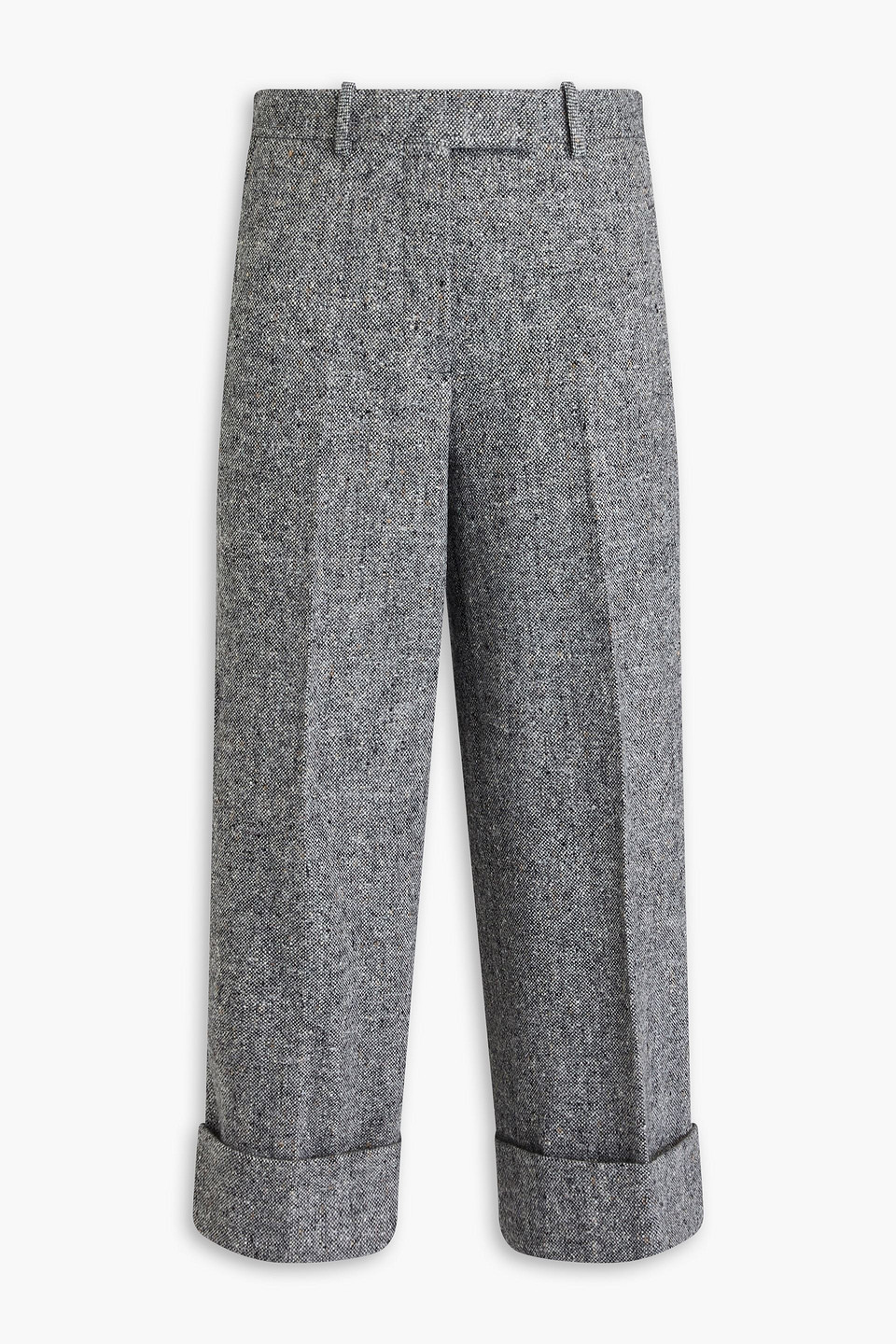 Thom Browne Cropped Hose Mit Geradem Bein Aus Einer Woll-mohairmischung In Gray