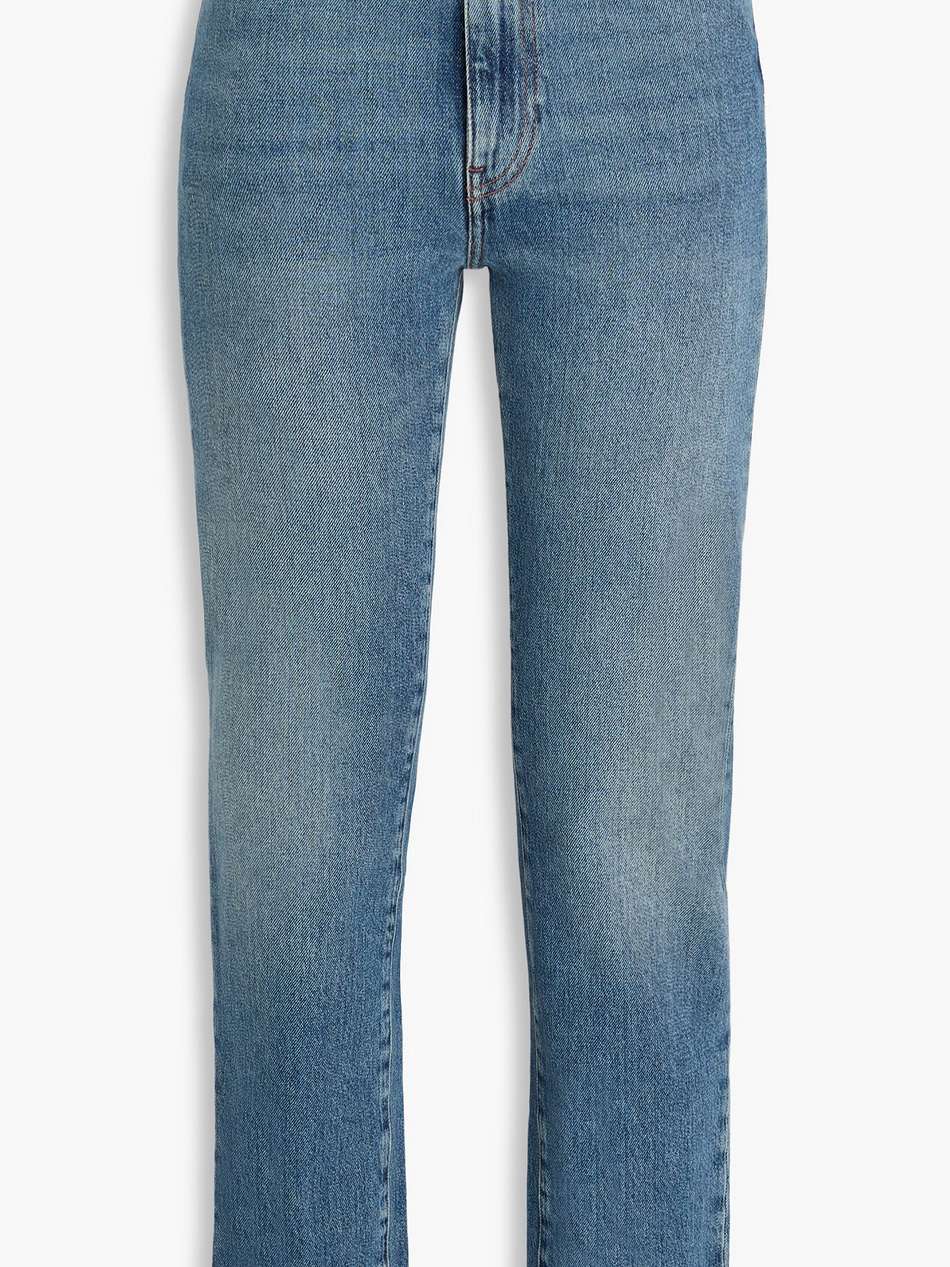 faded high-rise straight-leg jeans