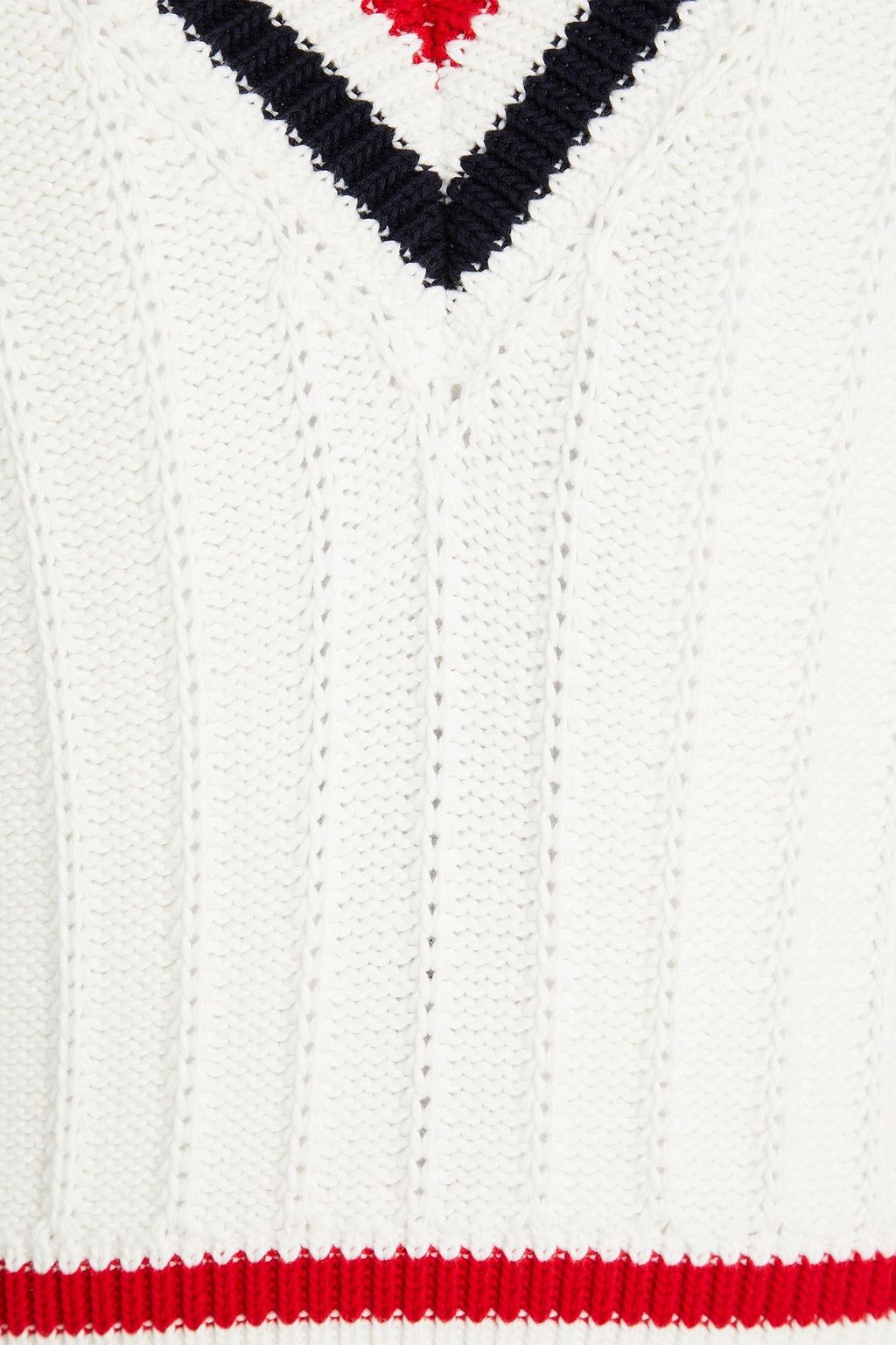 THOM BROWNE Ribbed striped cotton sweater