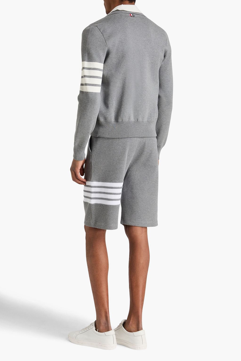 THOM BROWNE Striped cotton cardigan