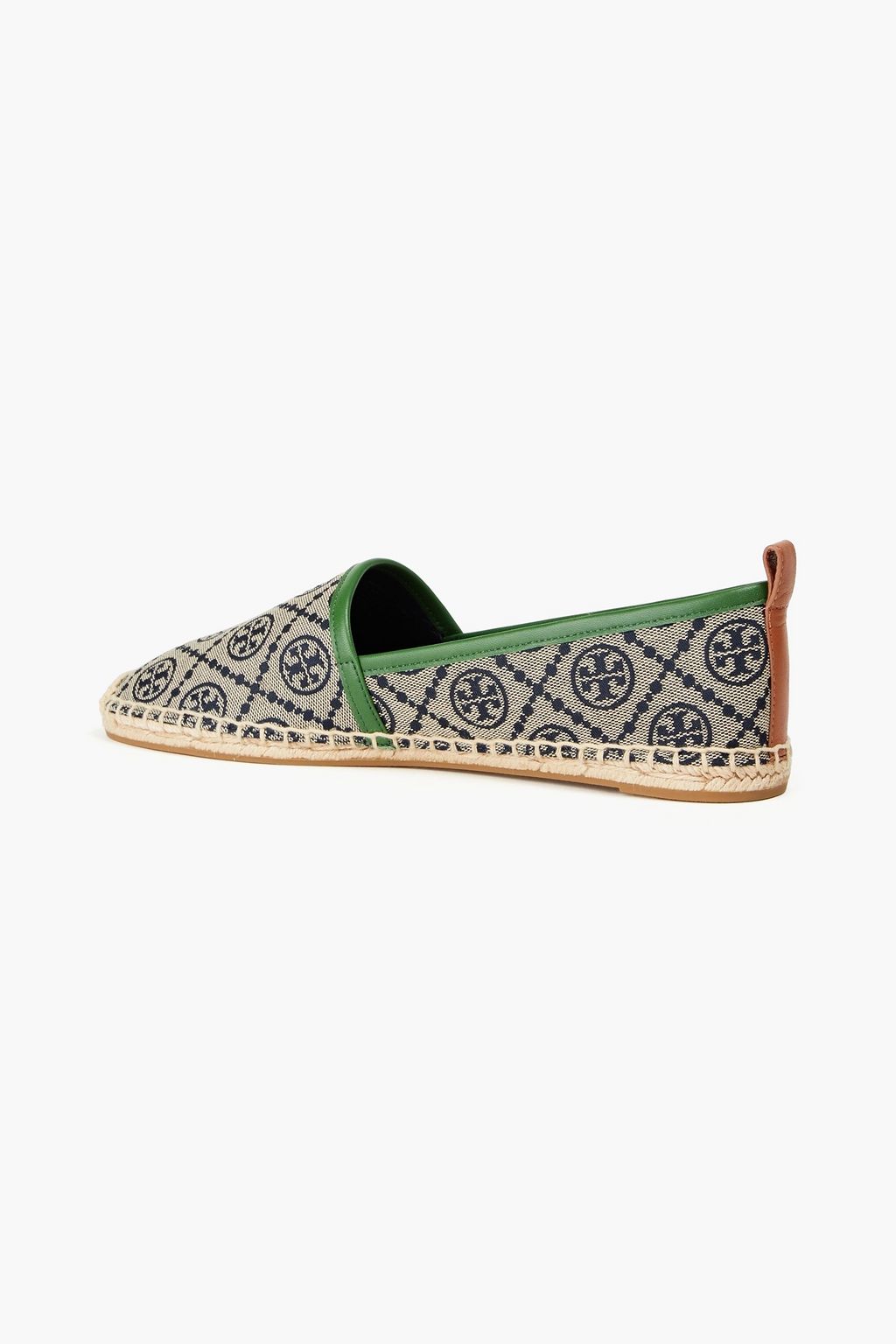 TORY BURCH حذاء إسبادريل من الجاكار بطبعة شعار العلامة