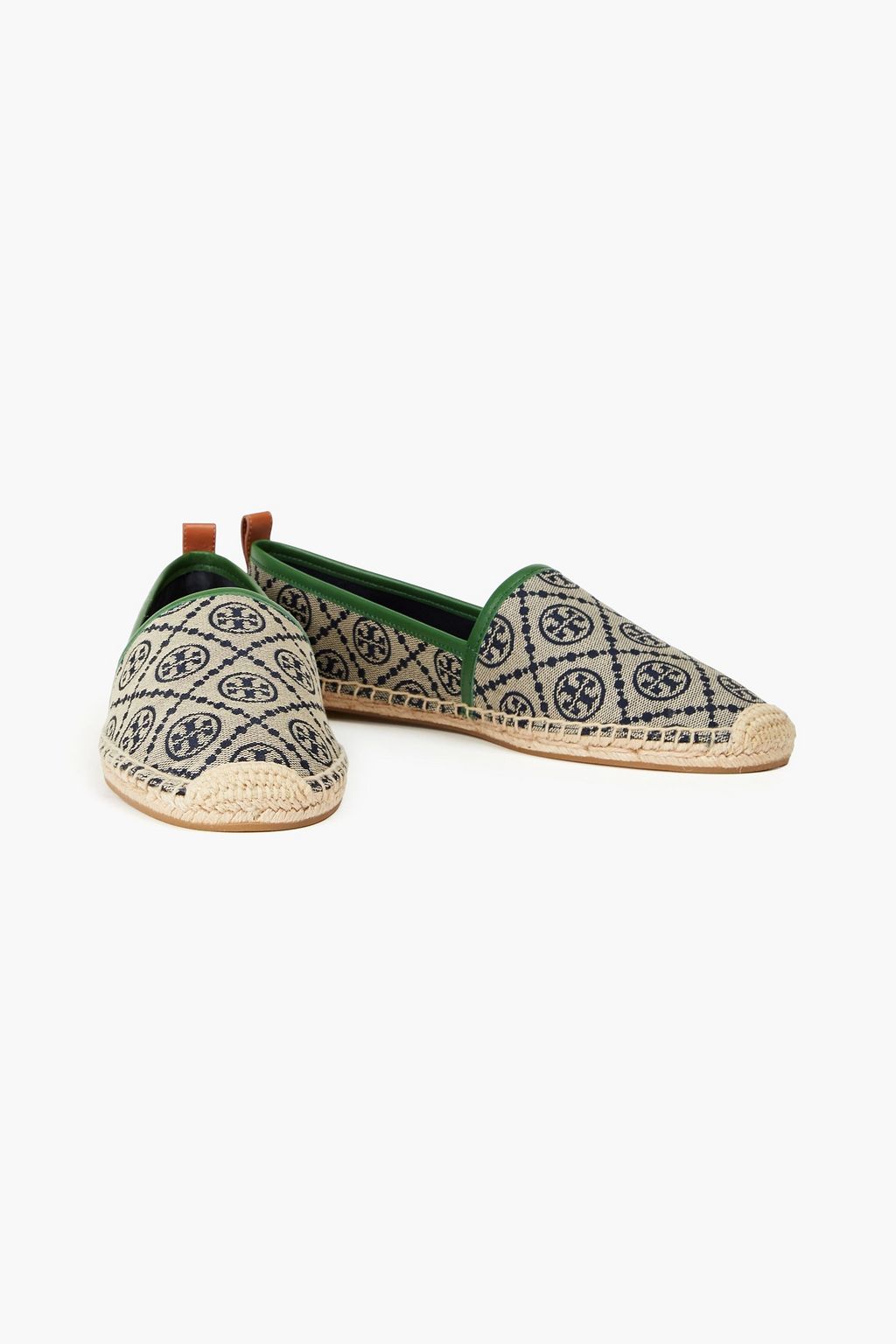 TORY BURCH حذاء إسبادريل من الجاكار بطبعة شعار العلامة