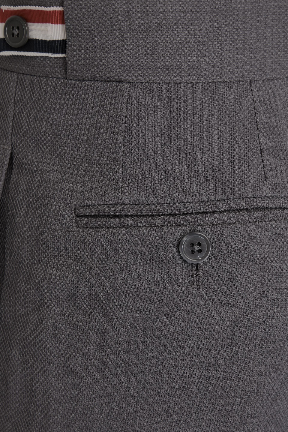 Thom Browne Cropped Wool-piqué Slim-leg Pants In Gray