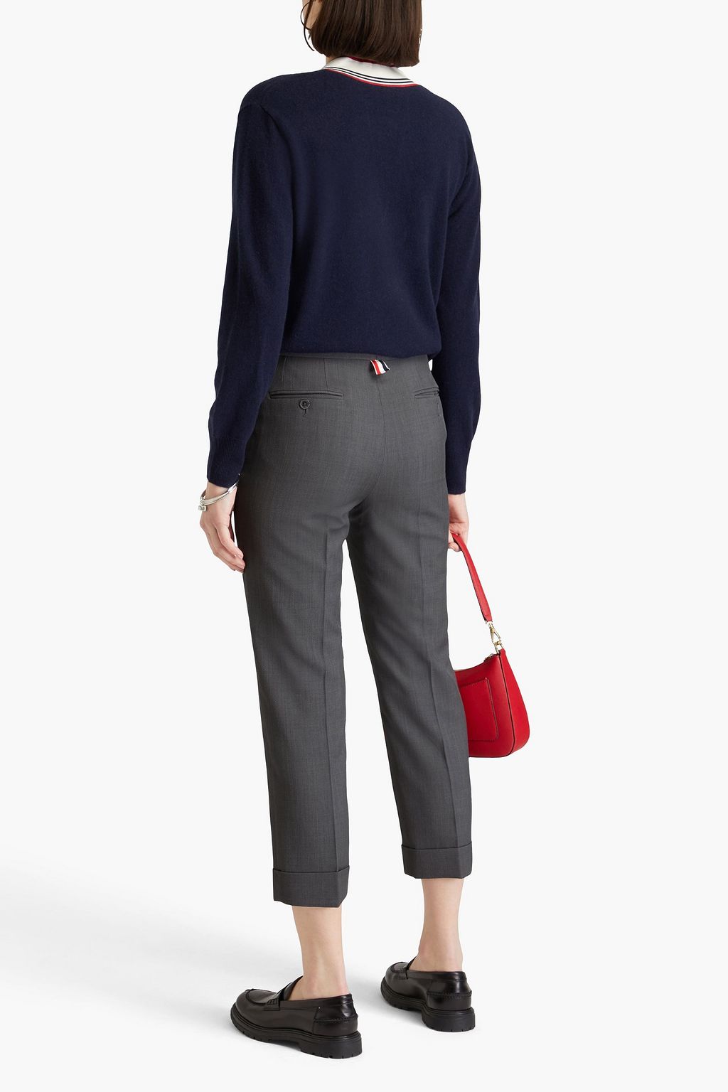 THOM BROWNE بنطال قصير بأرجل ضيقة من صوف بيكيه